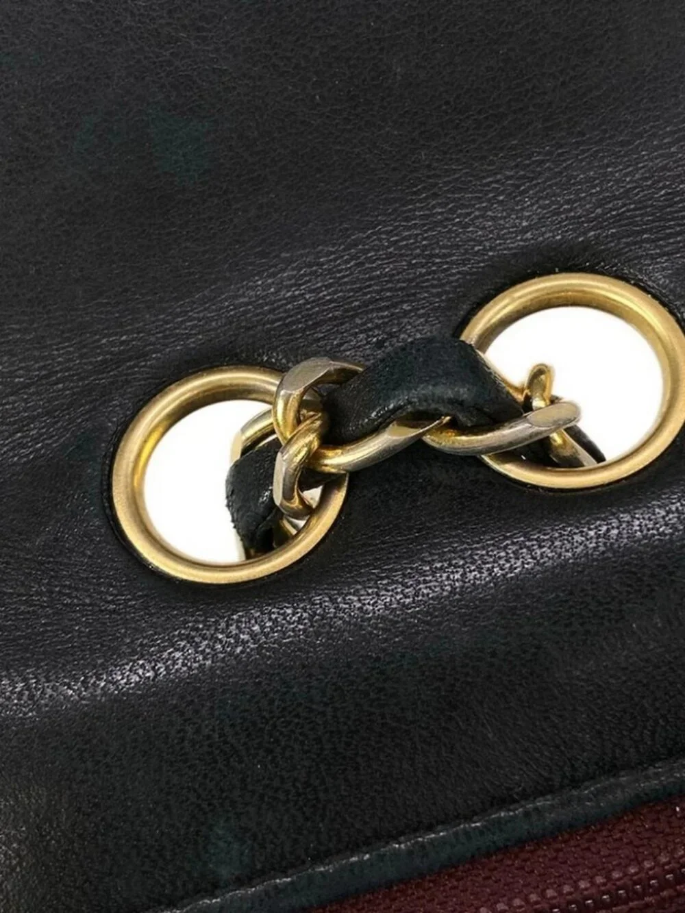 CHANEL Matelasse Black Lambskin Shoulder Bag Gold hardware